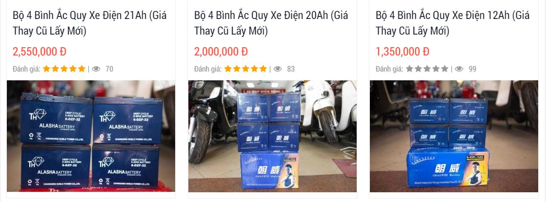 Bảng giá ắc quy xe điện 